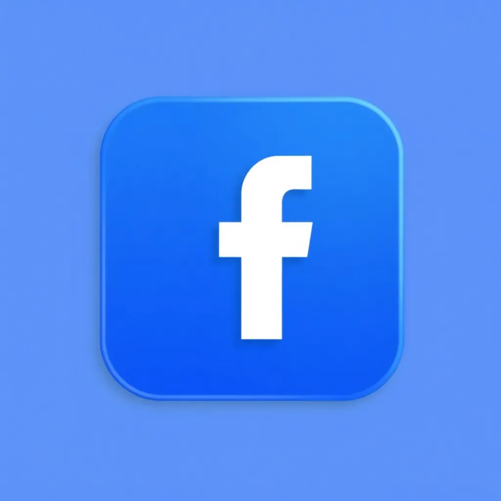 Facebook icon blue white letter F