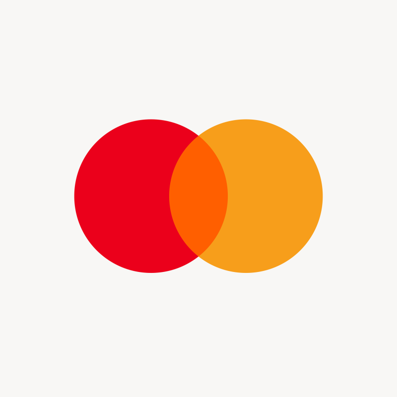 Mastercard payment logo red background with white text