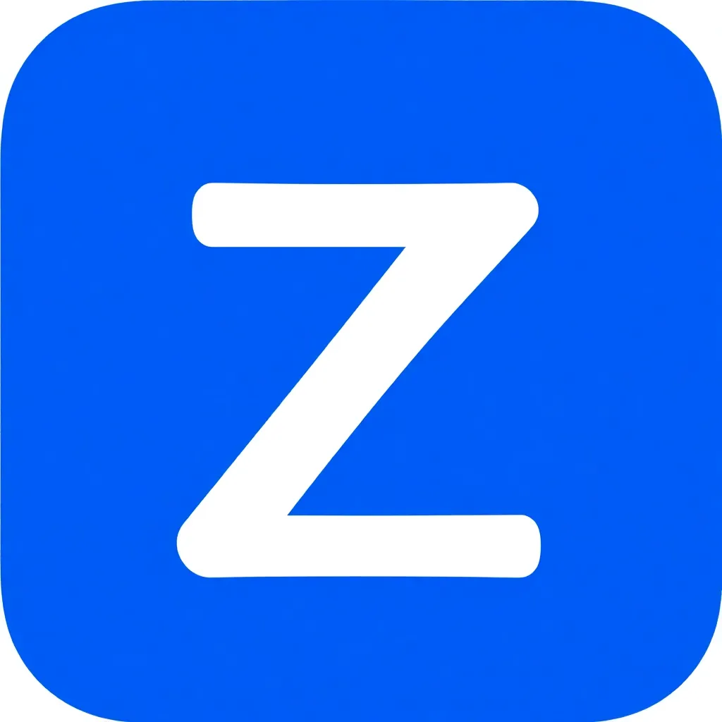 Zalo icon blue white letter Z