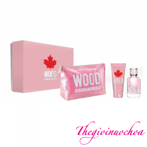 Gift Set: Dsquared2 Pink Wood Pouch