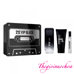 Gift Set Carolina Herrera 212 VIP Men Black EDP 3pcs