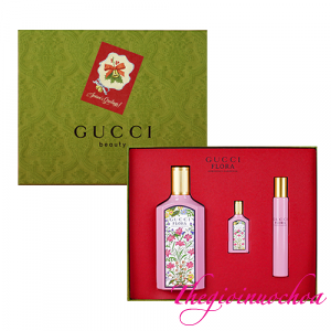 Gift Set Gucci Flora Gorgeous Gardenia EDP Xmas 2021 3pcs 