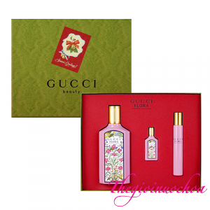 Gift Set Gucci Flora Gorgeous Gardenia EDP Xmas 2021 3pcs