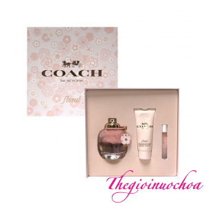 Coach Floral YM_Giftset EDP 90ml + 7.5ml + Body Lotion 100ml